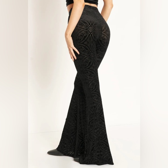 BLACKMILK Burned Velvet HIGH WAIST FLARE PANTS! - Picture 3 of 9